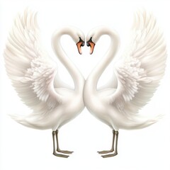Obraz premium Two elegant swans forming a heart shape with their necks.