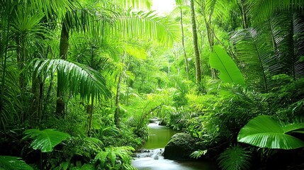 Lush Rainforest River