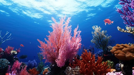 Naklejka premium Vibrant Coral Reef Underwater