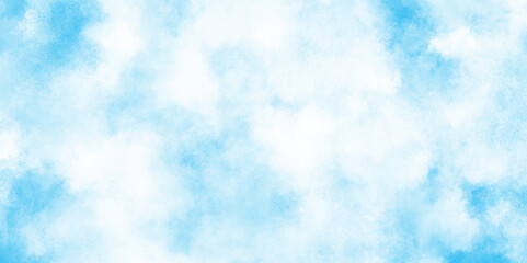soft and cloudy white clouds on blue background, soft and blurry blue cloudy sky, Light blue watercolor paper texture background with splashes, cloudy and soft sky blue blurred and grainy Blue powder.