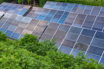 Fototapeta premium Solar Panels, clean energy electricity SDGs image