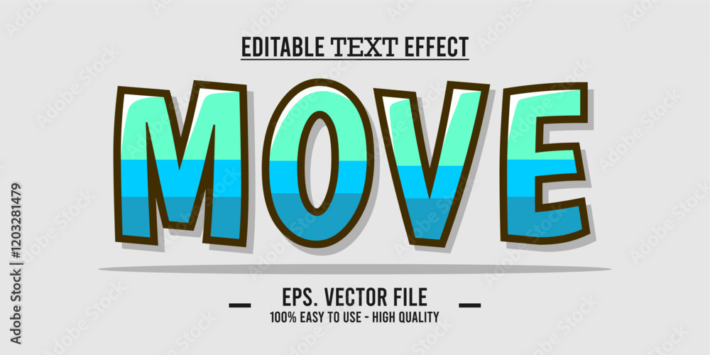 Poster move editable text effect concept