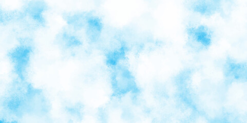 soft and cloudy white clouds on blue background, soft and blurry blue cloudy sky, Light blue watercolor paper texture background with splashes, cloudy and soft sky blue blurred and grainy Blue powder.