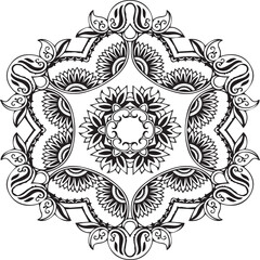 Beautiful flower art and mandala vector design
