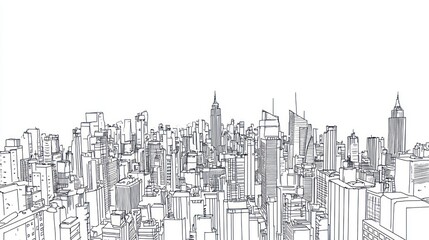 New York City Skyline: A Monochromatic Sketch