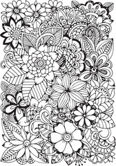 Floral and Mandala Line Art Illustrations - Intricate Black and White Designs