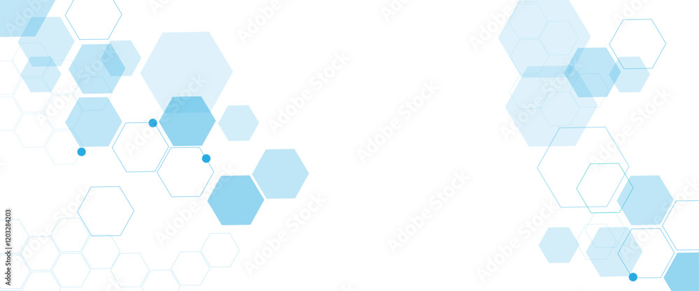 Aufkleber Vector hexagons pattern. Geometric abstract background with simple hexagonal elements. Medical, technology or science design