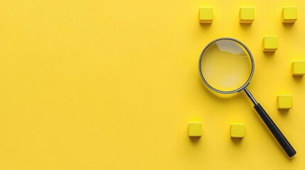 Exploring focus techniques with a magnifying glass on yellow background photography creative minimalist viewpoint