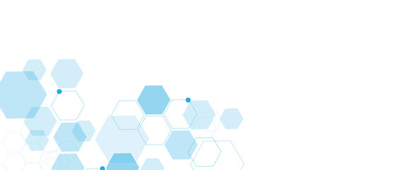 Vector hexagons pattern. Geometric abstract background with simple hexagonal elements. Medical, technology or science design