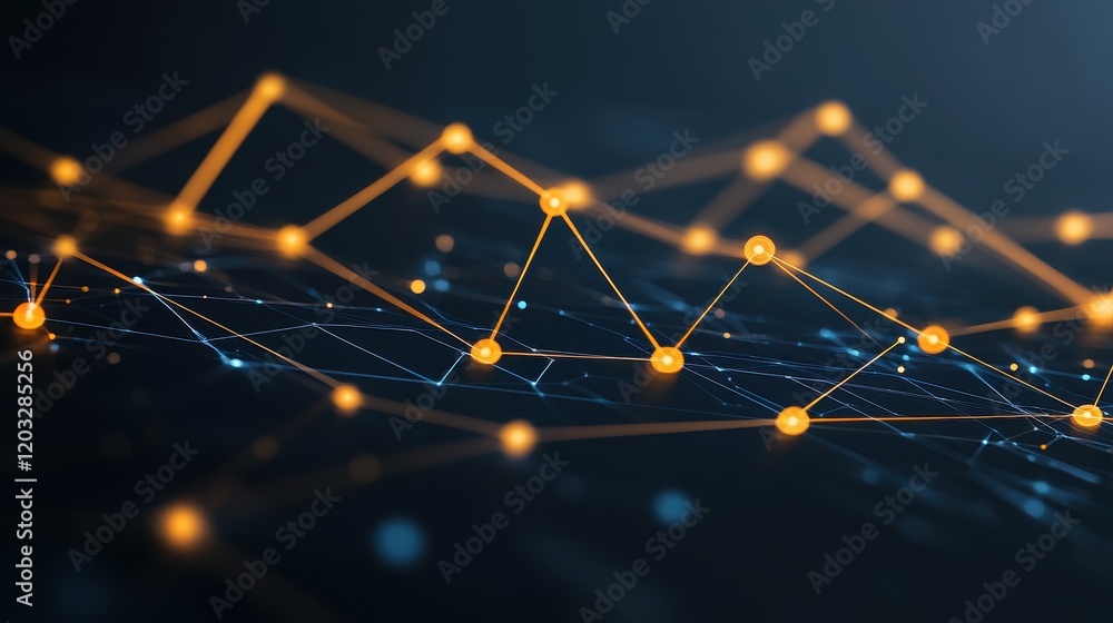 Poster abstract network connections digital data flow