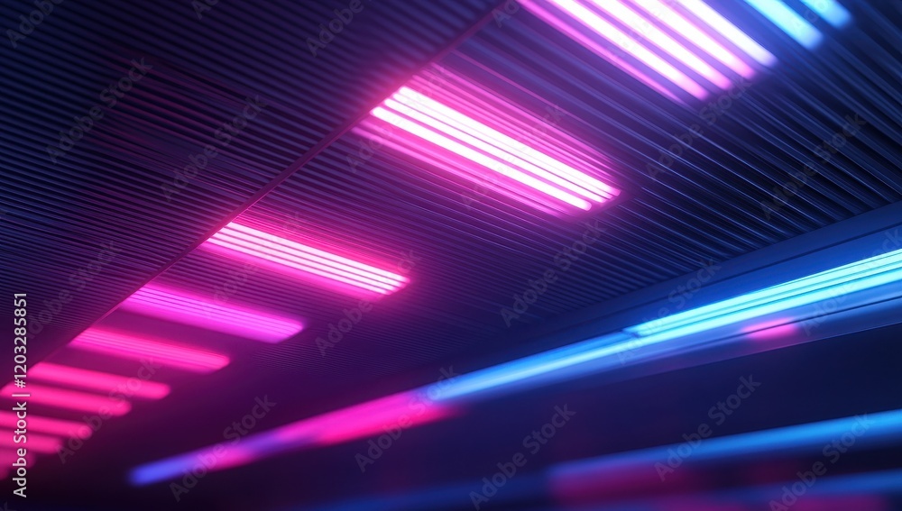 Poster abstract neon light patterns in a dark space creating a vivid atmosphere with bright colors and dyna