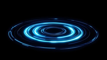 Obraz premium Abstract Blue Light Circles Rotating Dynamically
