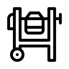 cement mixer line icon