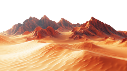 Martian space landscape isolated on white background. Suitable for marketing or business purposes. PNG file