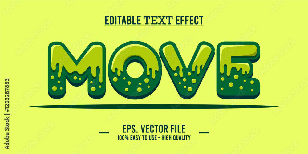 Aufkleber move editable text effect concept