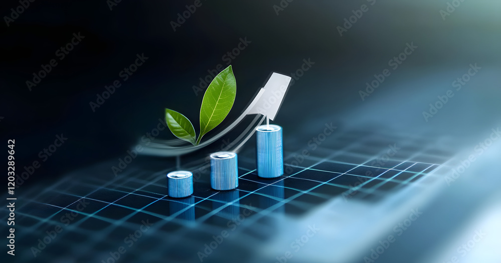Aufkleber growth strategy business graph analysis concept on finance chart data diagram 3d background of digit