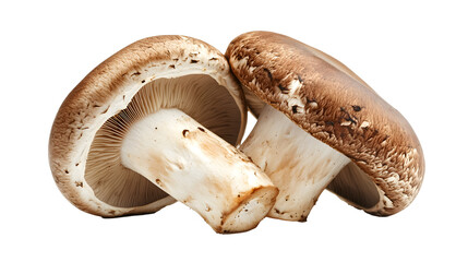 Fototapeta premium Fresh champignon mushroom on a transparent background. isolated background.