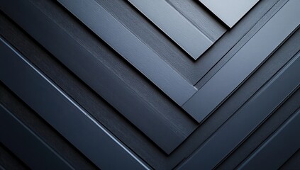 Abstract Pattern of Dark Slanted Panels Creating Depth and Texture in a Modern Design Aesthetic for Interior Spaces and Contemporary Art Use