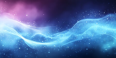 Serene Blue and Purple Wave: A Glimmering Abstract Artwork