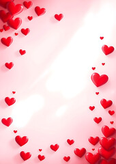 Obraz premium Red Hearts Frame a Blank Space for Your Design.