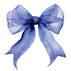 Blue Coquette Bow Clipart Vector Illustration