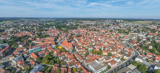 Blick auf Schwabach in Mittelfranken aus der Luft