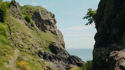 Coastal Hiking Trail Cliffside Ocean View