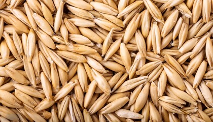 High-resolution close-up of raw oat grains, showcasing their natural texture and beige color, ideal for food, agriculture, or health-related projects, backgrounds
