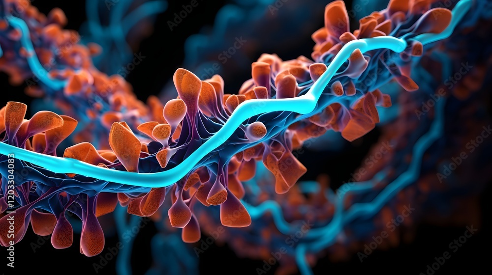 Aufkleber digitally enhanced image showcasing the intricate structure and pattern of hmpv human metapneumoviru