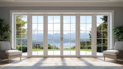 Bright space with stunning nature views outside.