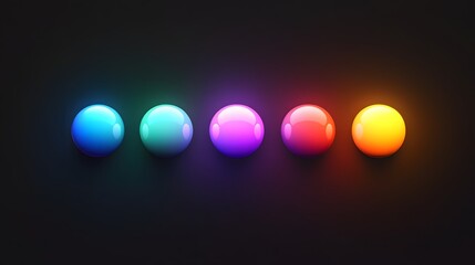 Glowing Spheres Arranged In A Vibrant Sequence