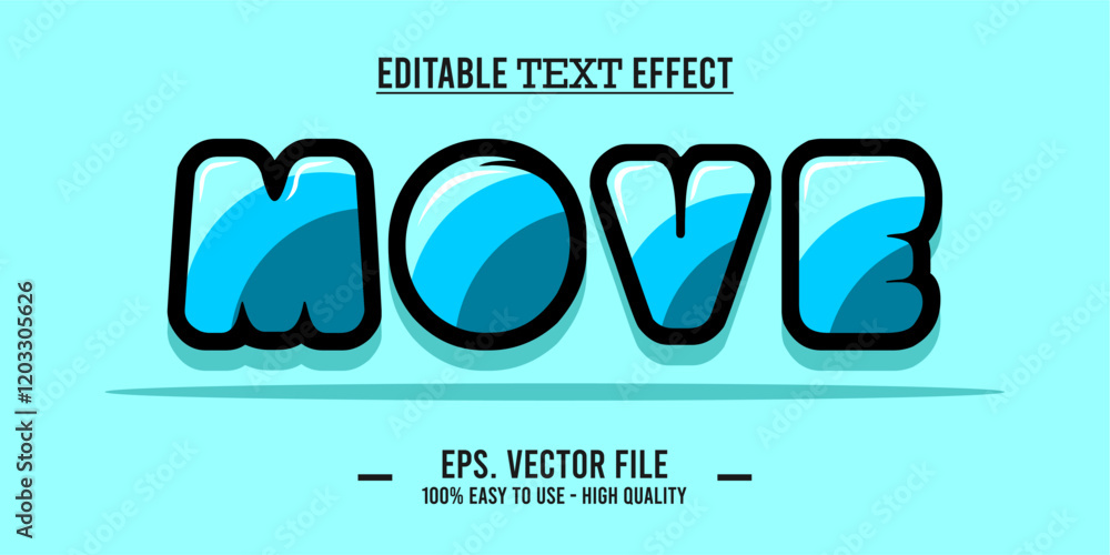 Poster move editable text effect concept