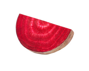 Beetroot slice isolated on white background.