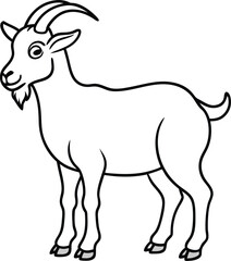 Obraz premium Beautiful animal goat line art vector artwork illustration