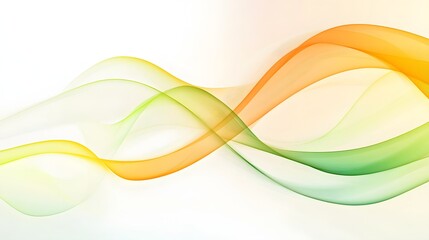 Abstract Green Orange Yellow Waves Flowing Design