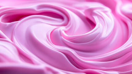 Obraz premium Swirls of creamy pink frosting, smooth texture.