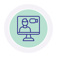 Video Chat  color circle icon , vector, pixel perfect, illustrator file 
