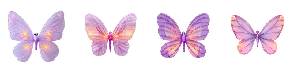 Fototapeta premium Captivating of butterflies with vibrant intricate wing patterns in various shades of pink purple and orange These delicate ethereal creatures represent nature s beauty grace and fragility
