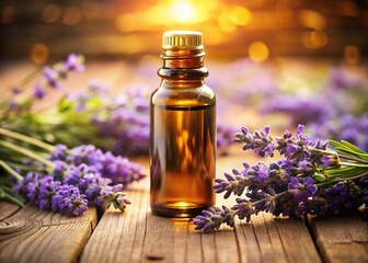 Brown Lavender Essential Oil Bottle - Aromatherapy Wellness