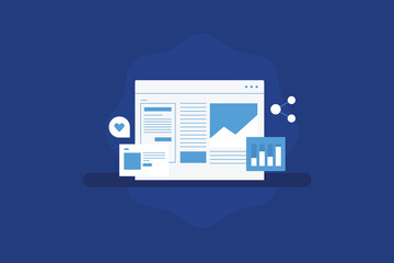 News Online, Press release, Digital PR, Article, Journal publication, Writing blog, News and media online. Vector illustration concept.