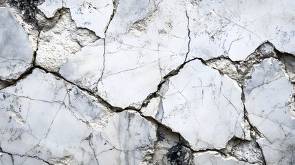 Cracked White Marble Surface Texture Detail
