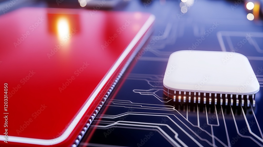 Aufkleber abstract futuristic electronic circuit technology background for tech and innovation concepts