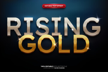 Rising Silver Gold 3D Editable Text Effect
