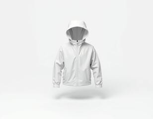 Kids White Hooded Jacket Lightweight Spring Outerwear