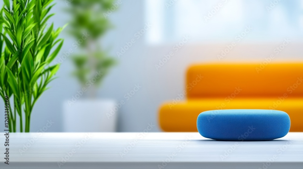 Poster smart home interior with ai powered devices for seamless daily routines