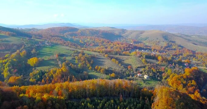 Aerial autumn landscape