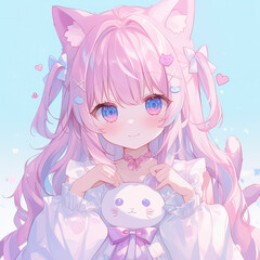 Cute anime girl portrait
