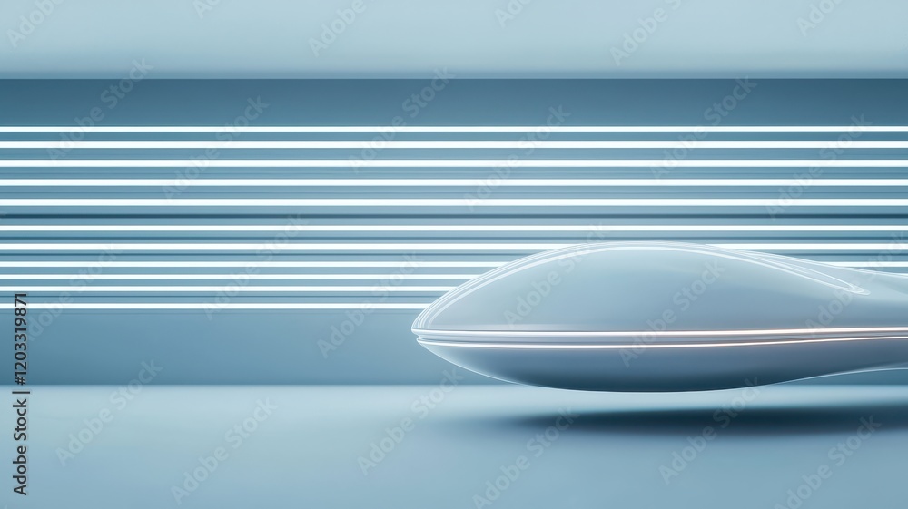 Poster futuristic design with smooth lines and ambient lighting.