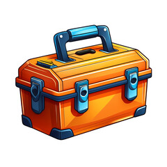 Orange Tool Box Cartoon Style 
