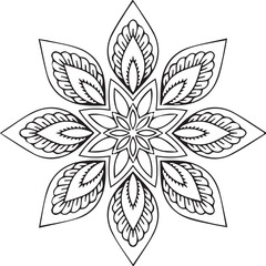 Beautiful flower art and mandala vector design
